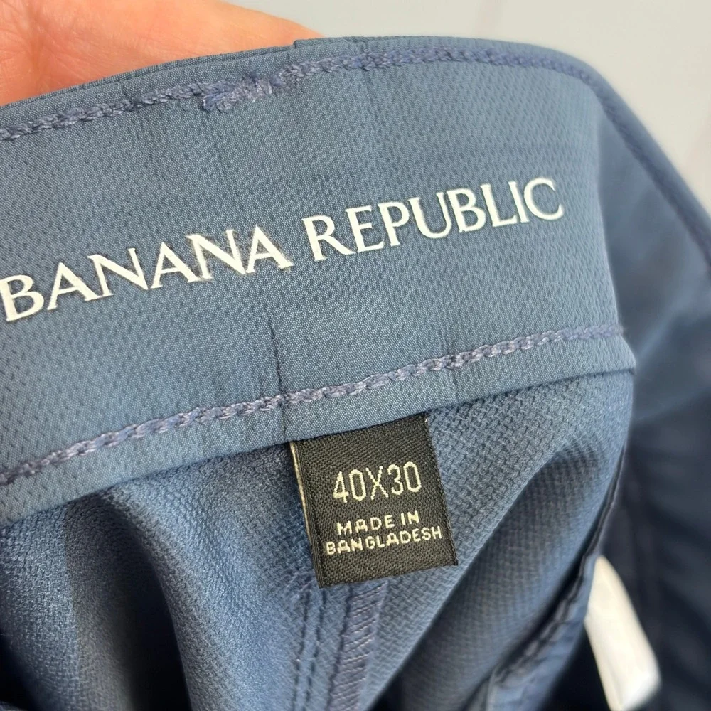 Banana Republic Performance Chino Pants Men Size 40x30 Blue Stretch Commuter